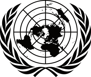 Emblem of the United Nations UN black Logo Vector