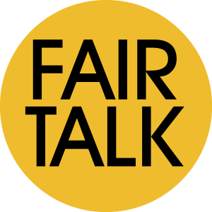Fair Talk with Yellow Circle Logo Vector