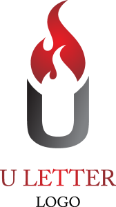 Fire U Letter Logo Vector