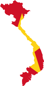 Flag map of Vietnam Logo Vector