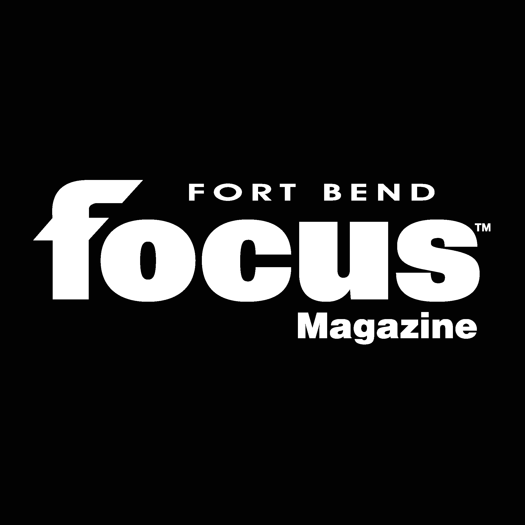 Fort Bend Focus Magazine white Logo Vector