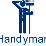 Funky Blue Handyman Logo Vector