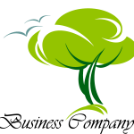 Green Tree with a birds Logo Vector