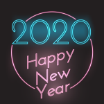 Happy New Year neon style Logo Vector