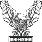 Harley Davidson Cycles with Eagle Logo Vector