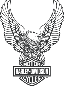 Harley Davidson Cycles with Eagle Logo Vector