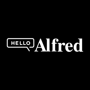 Hello Alfred white Logo Vector