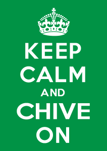 Keep Calm Chive On Logo Vector