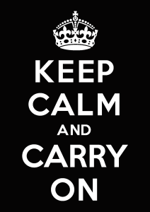 Keep Calm and Carry On black Logo Vector