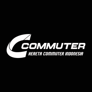 Kereta Commuter Indonesia white Logo Vector