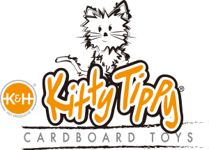 Kitty Tippy Cardboard Toy Logo Vector