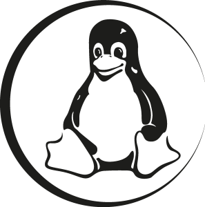Linux Tux black Logo Vector