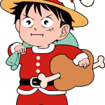 Luffy Christmas Logo Vector