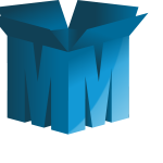 M Letter Box Logo Vector