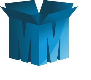 M Letter Box Logo Vector