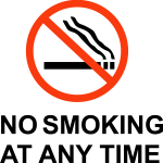 NO SMOKING AT ANY TIME SIGN Logo Vector