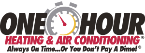 One Hour Heating and Air Conditioning Logo Vector