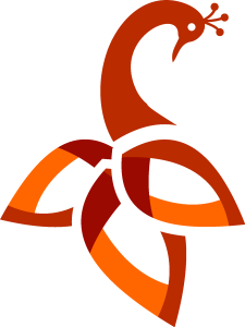 Orange Peacock Logo Vector