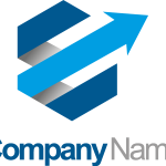 Polygon arrow 3D company Logo Vector