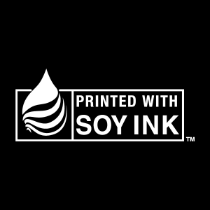 Printed with Soy Ink white Logo Vector