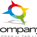 Rainbow Compass Logo Vector