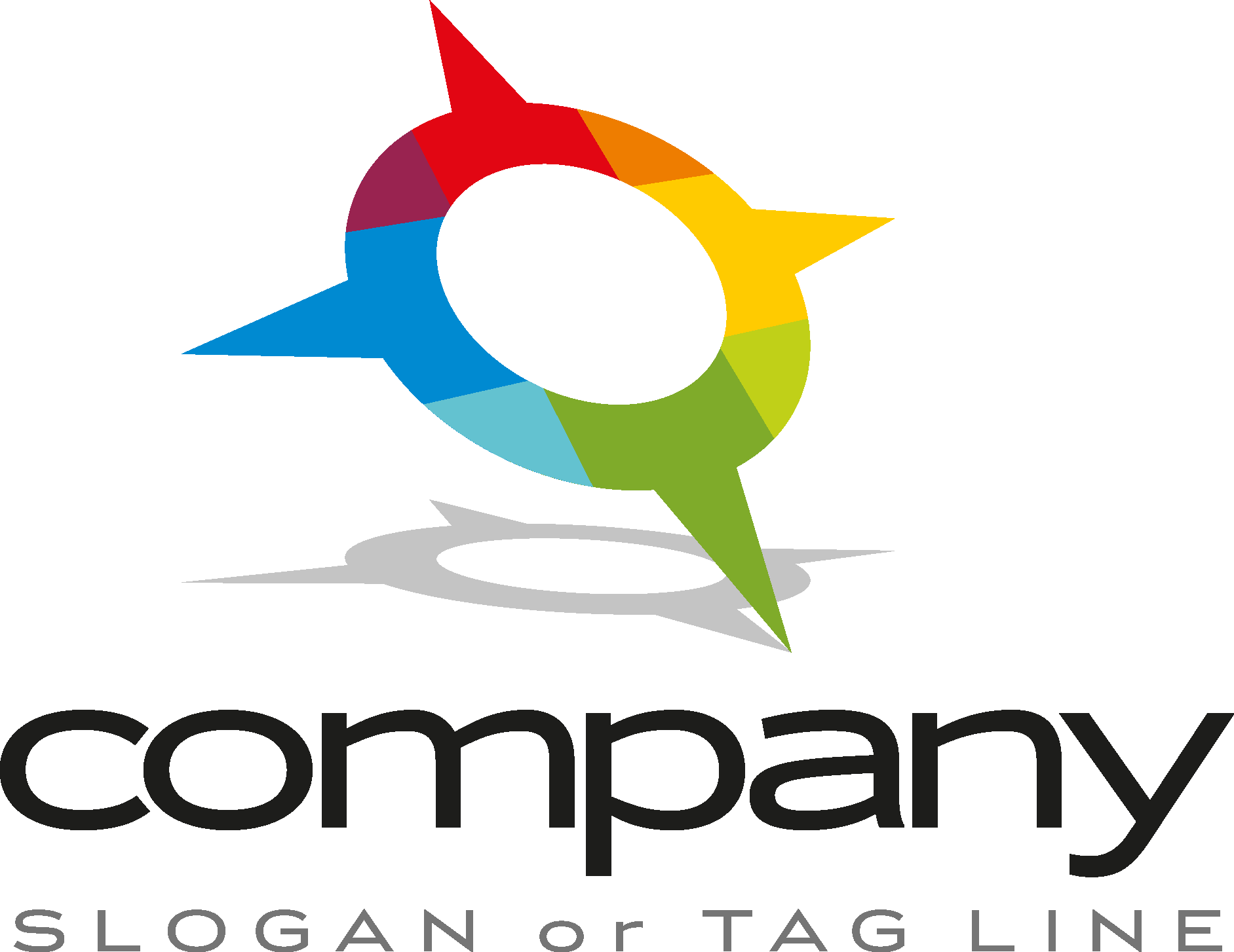 Rainbow Compass Logo Vector