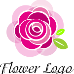 Rose Flower Art Logo Vector