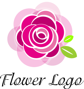 Rose Flower Art Logo Vector