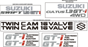 SUZUKI SWIFT GTI & CULTUS GTI 4WD KIT DECAL Logo Vector