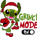 Stitch Grinch Mode On Logo Vector