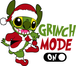 Stitch Grinch Mode On Logo Vector