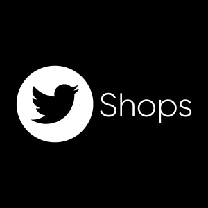 Twitter Shops white Logo Vector