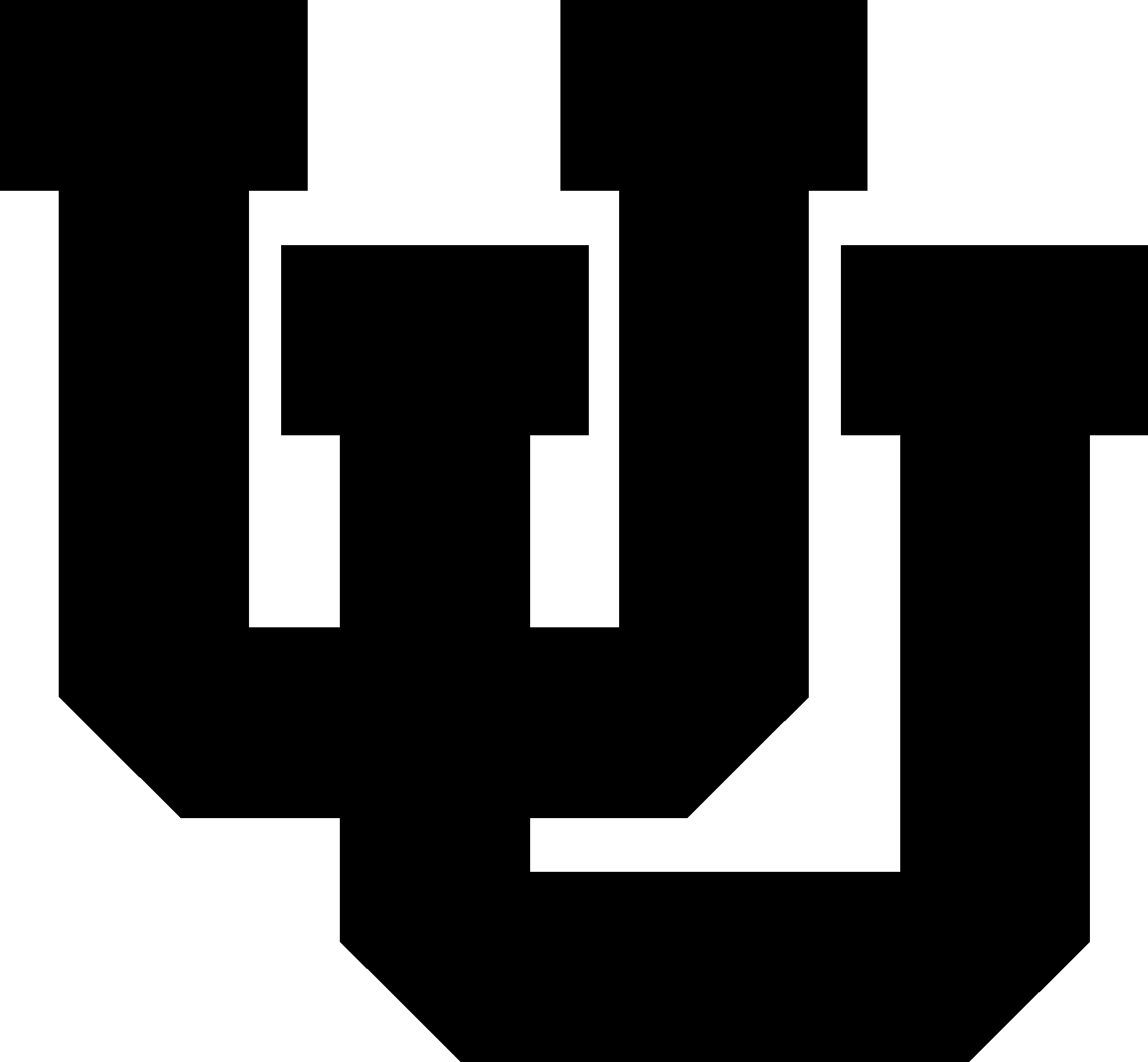 Utah Utes black simple Logo Vector