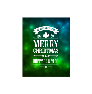 Christmas wish poster green blue elegant Logo Vector