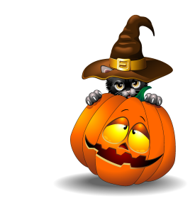 halloween spooky pumpkins cat new Logo Vector