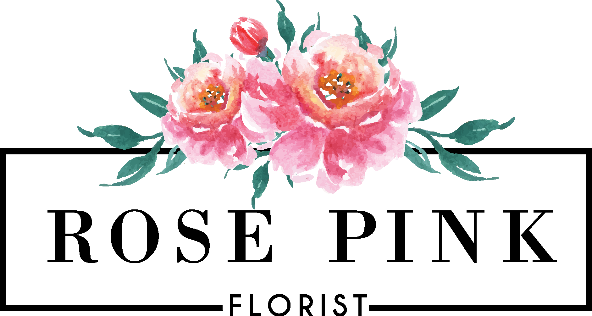 watercolor rose pink Logo Vector