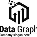 Abstract Data Graph black Logo Vector