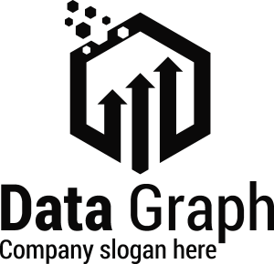 Abstract Data Graph black Logo Vector