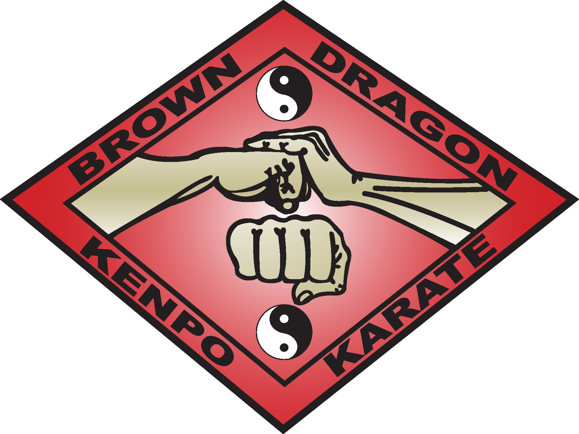 Brown Dragon Kenpo Karate Logo Vector
