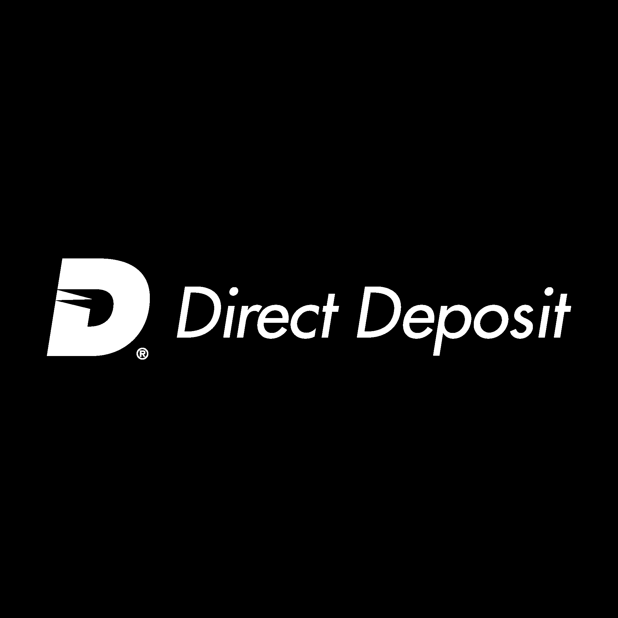 Direct Deposit white Logo Vector