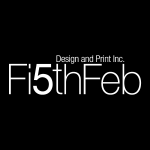 FifthFeb Design Studio white Logo Vector