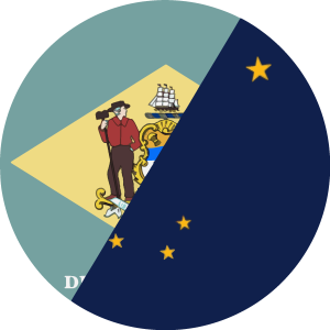 Flag of Alaska and Delaware Logo Vector