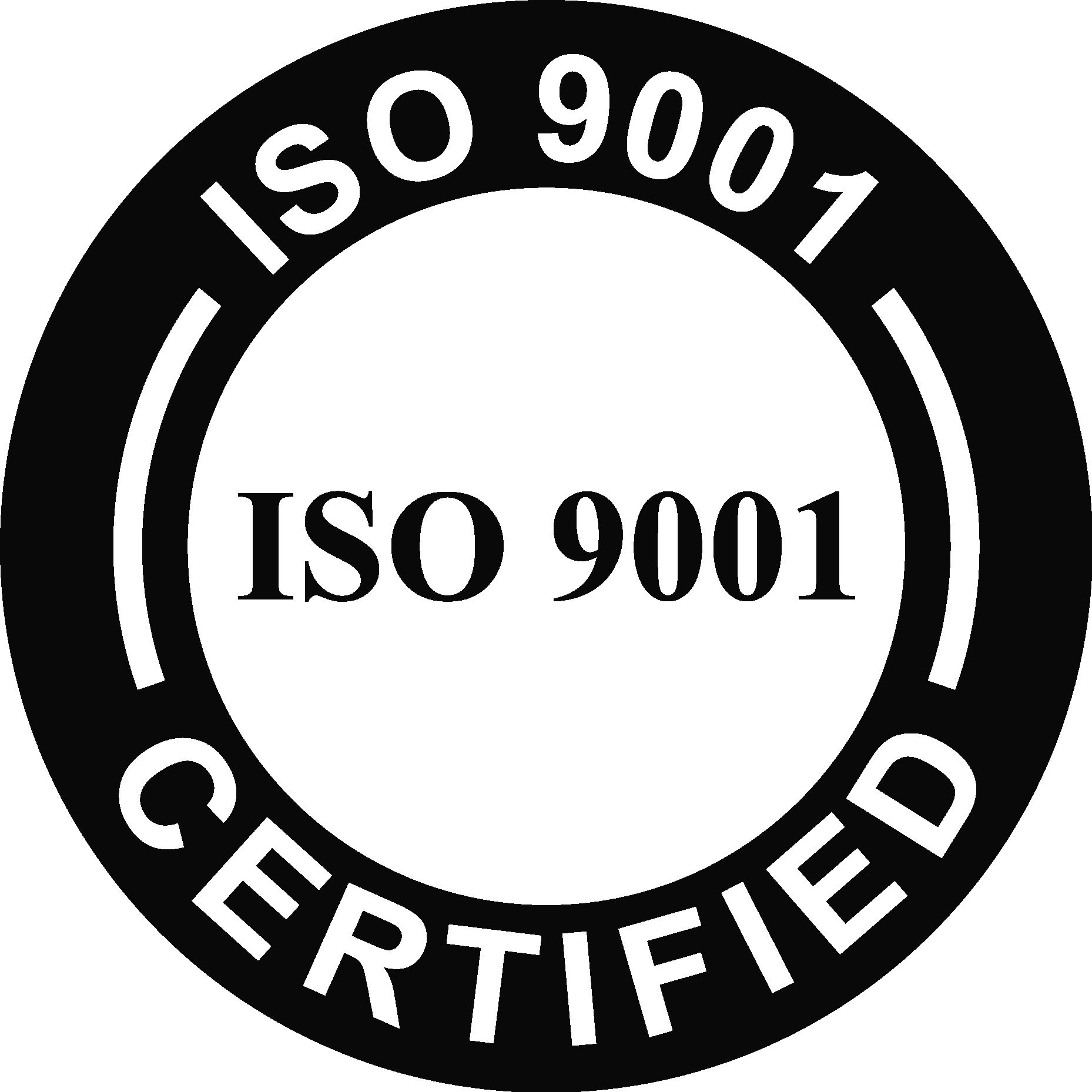 ISO 9001 Certified black Logo Vector