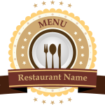 Restaurant Brand Ribbon Logo Vector