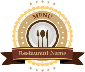 Restaurant Brand Ribbon Logo Vector