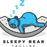 Sleepy bear Logo Vector