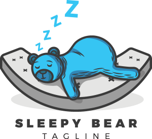 Sleepy bear Logo Vector