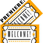 Welcome premiere cinema ticket Logo Vector