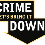 Crime let’s bring it down Logo Vector