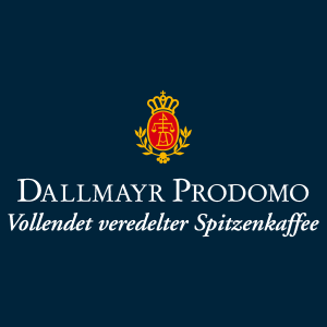 DALLMAYR PRODOMO Vollendet verdelter Spitzenkaffee Logo Vector